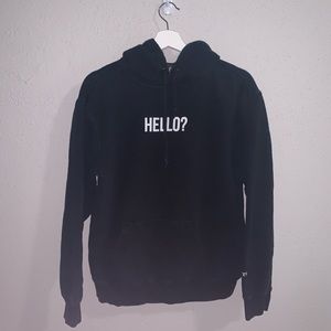 Black “hello?” James Charles hoodie. Sister merch